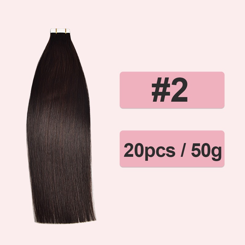 Human hair extensions seamlessly integrated to achieve a film hair wig appearance